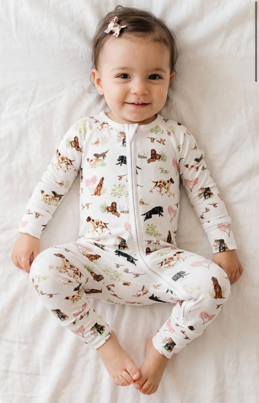 Hunting Dog Bamboo Onesie