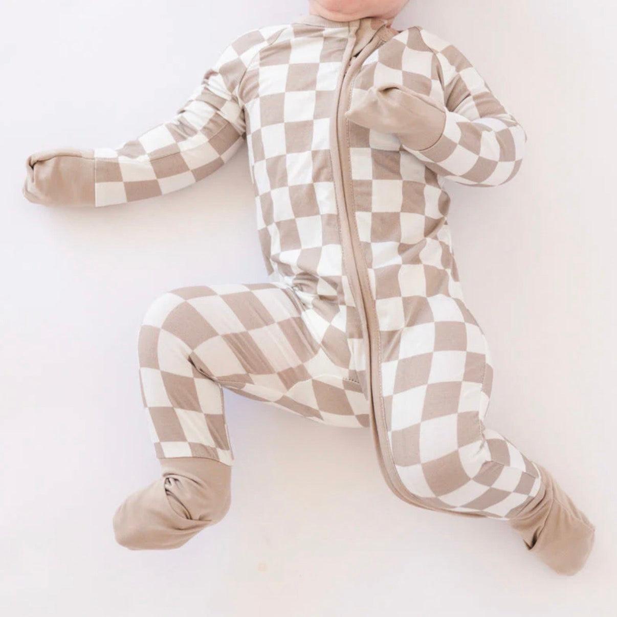 Checkered Zip Romper