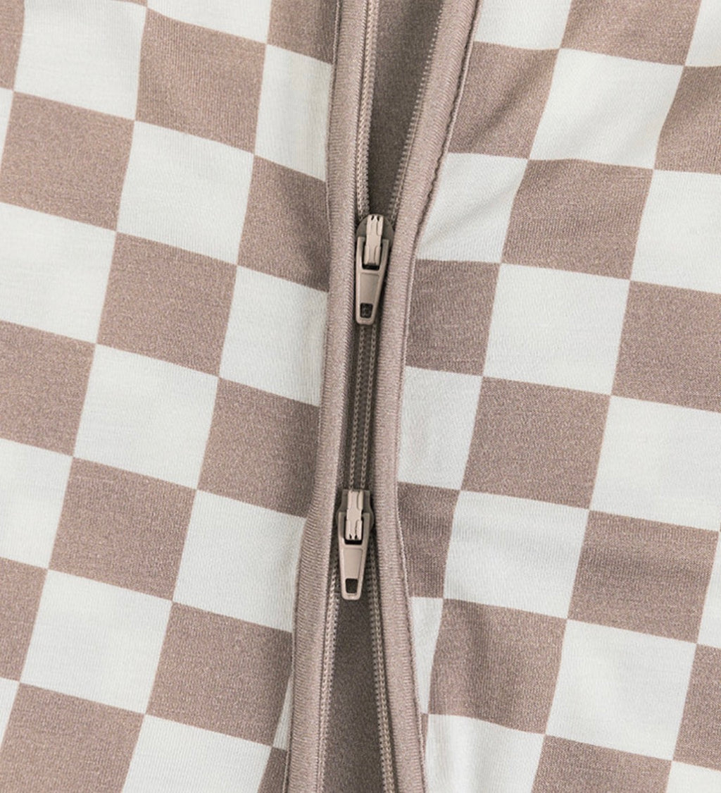 Checkered Zip Romper