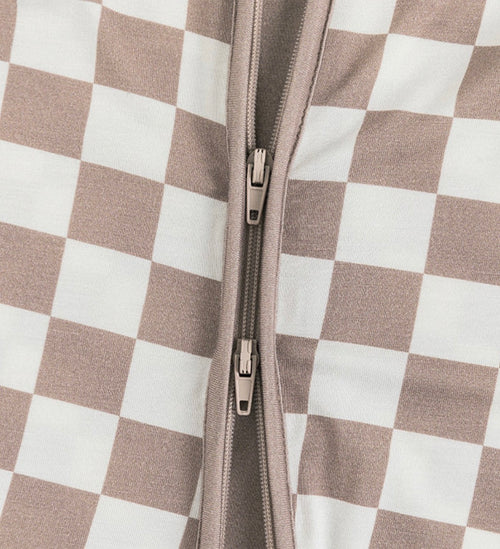 Checkered Zip Romper