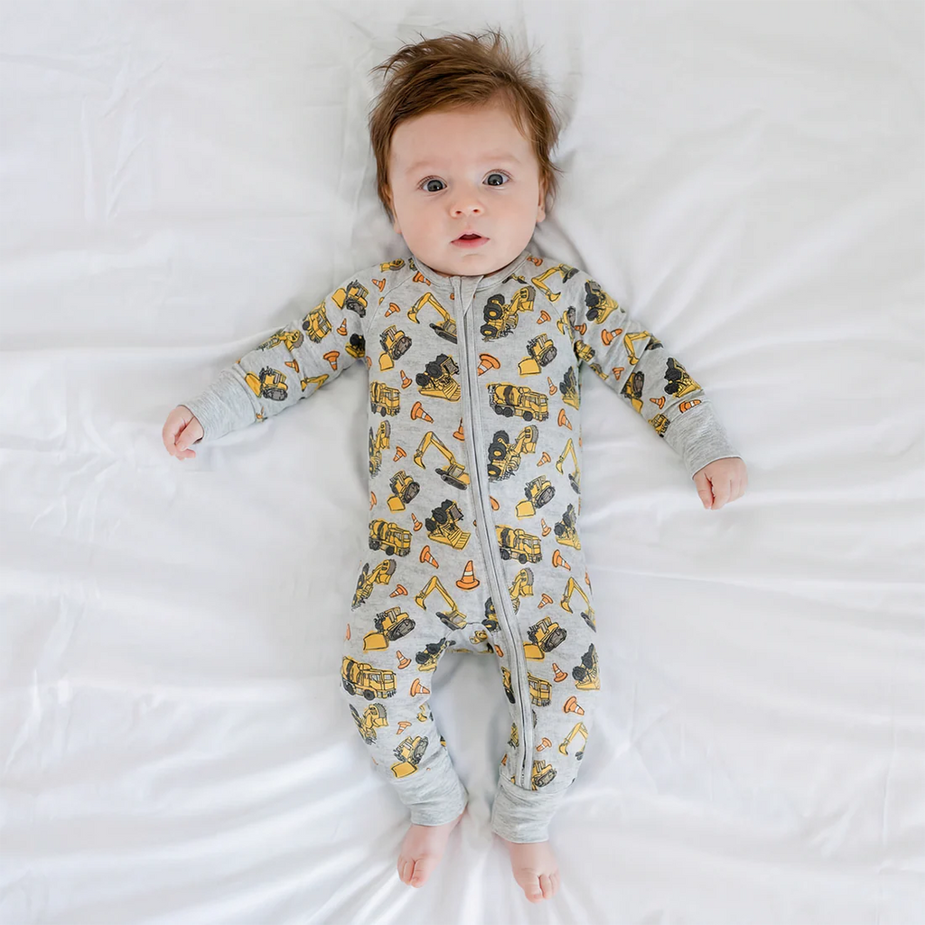 Construction Zone Bamboo Zip Romper