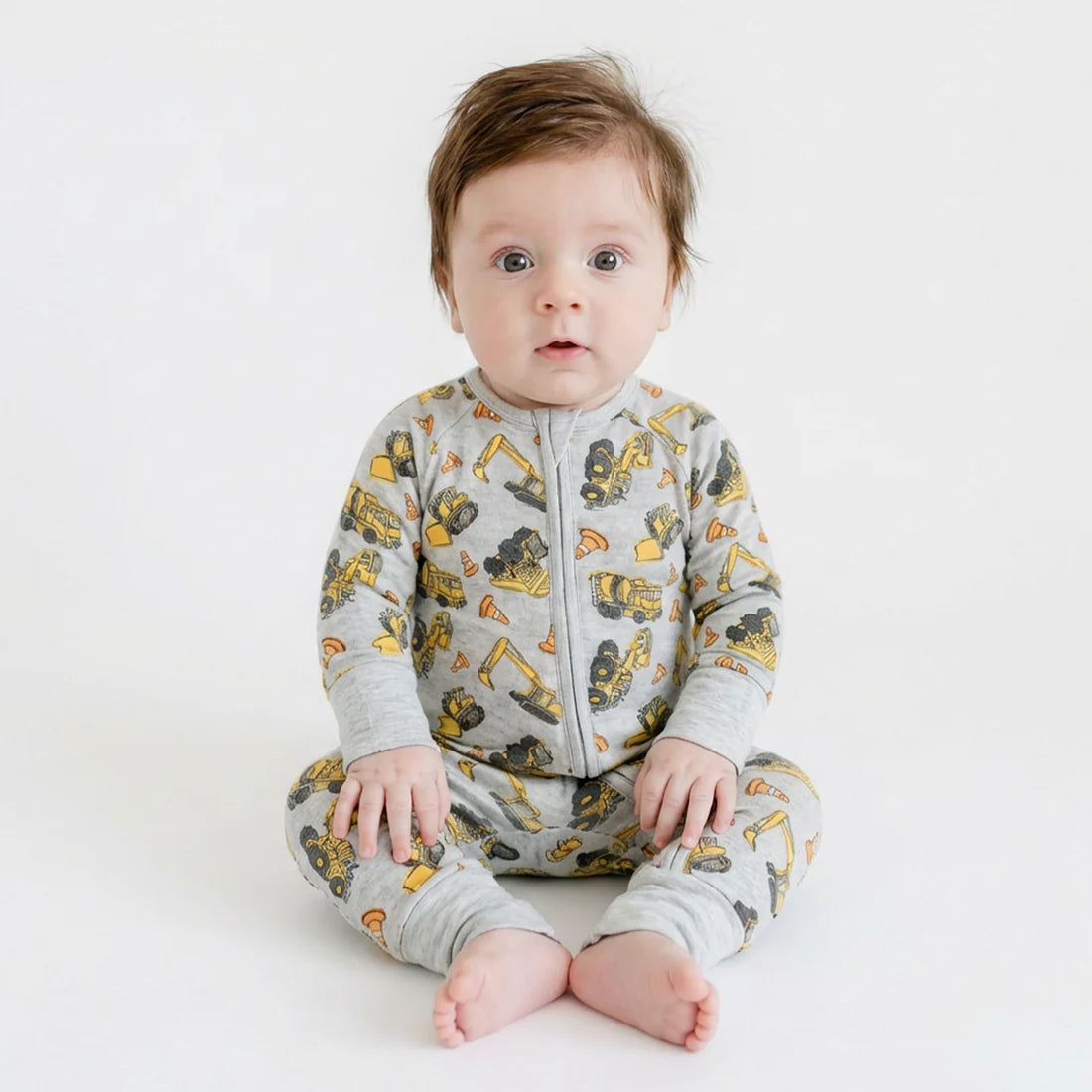 Construction Zone Bamboo Zip Romper