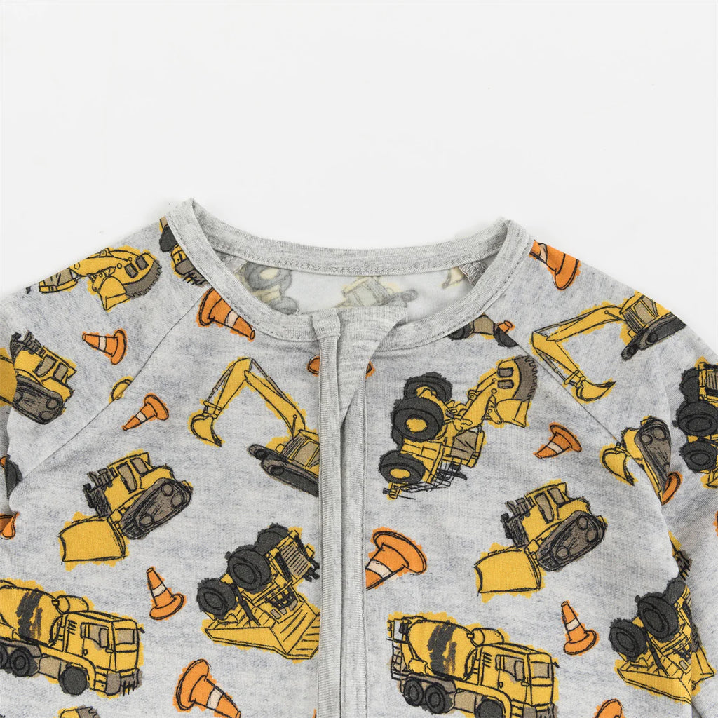 Construction Zone Bamboo Zip Romper