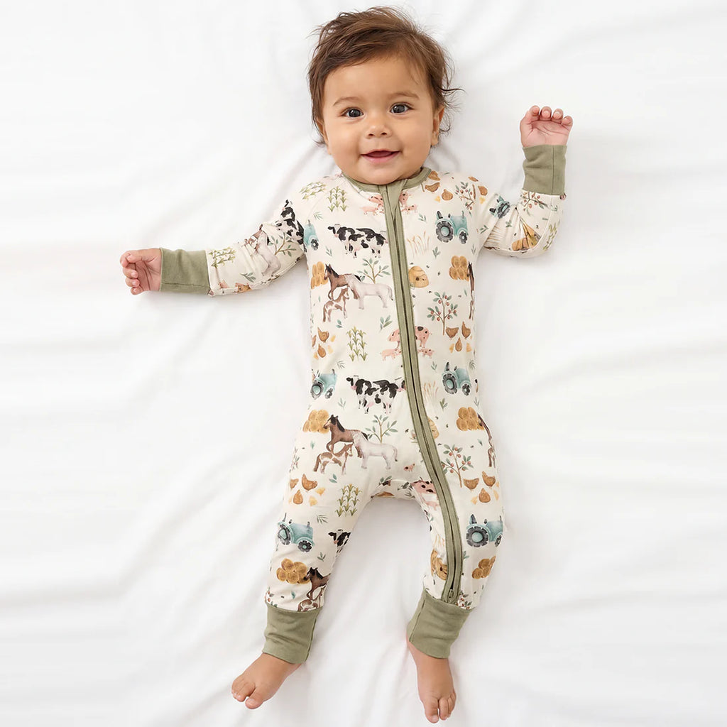 Farm Animal Zip Romper