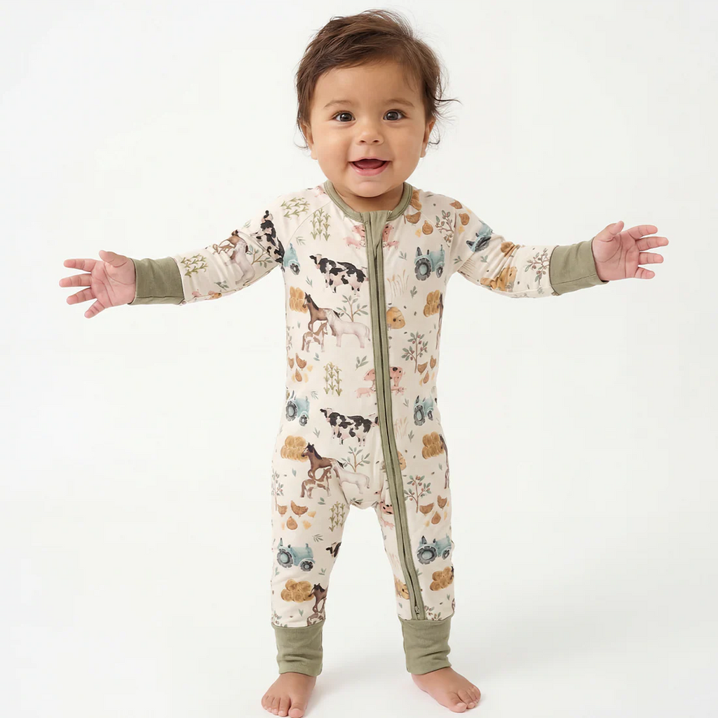 Farm Animal Zip Romper