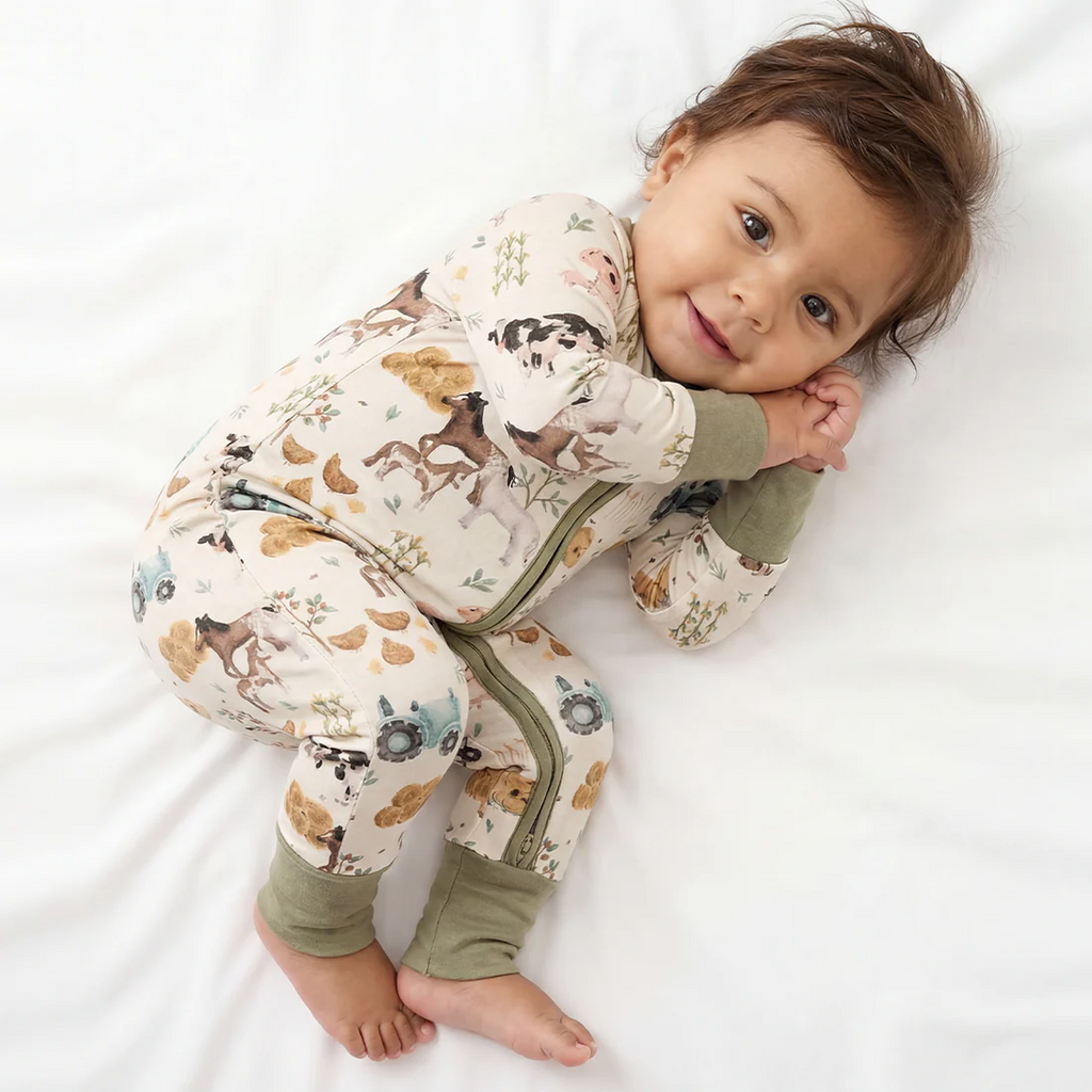 Farm Animal Zip Romper