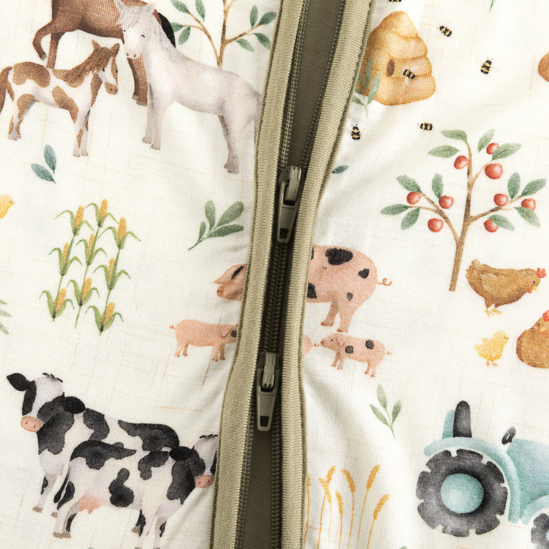 Farm Animal Zip Romper