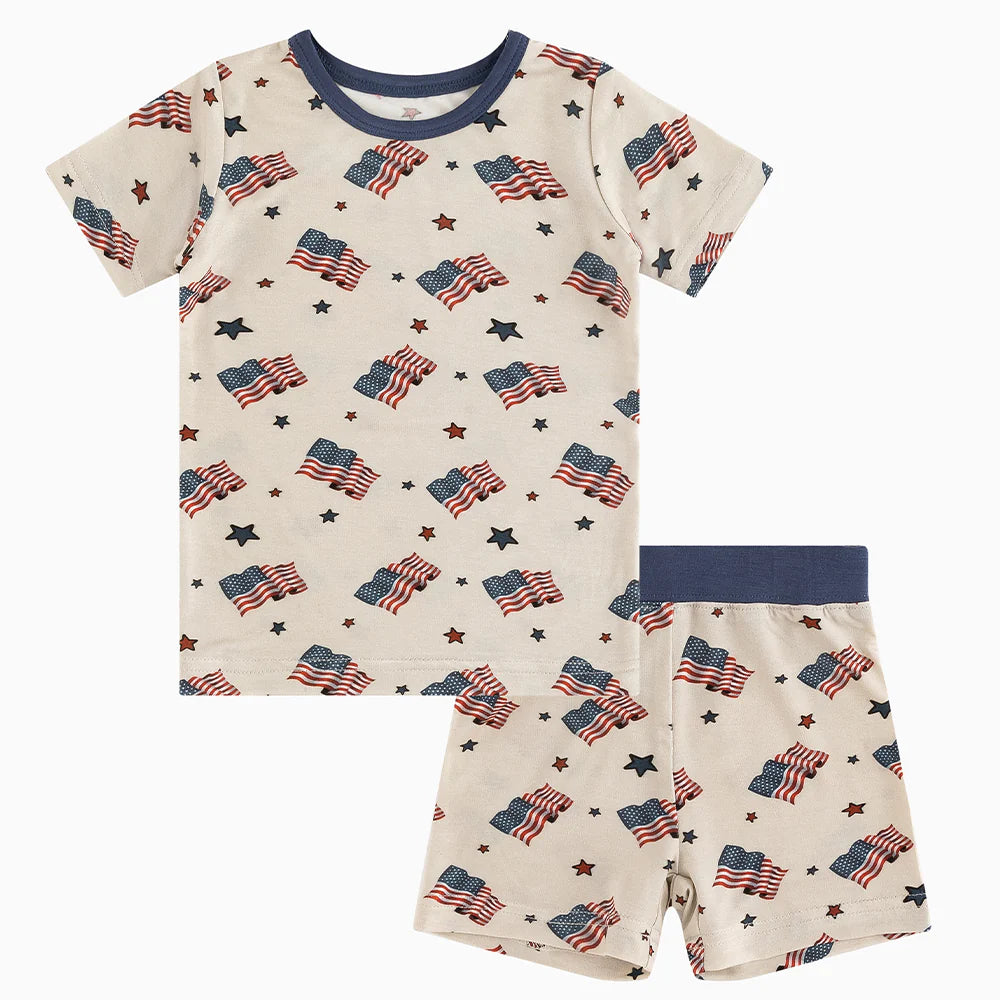 America Bamboo Shorts & Tee Set