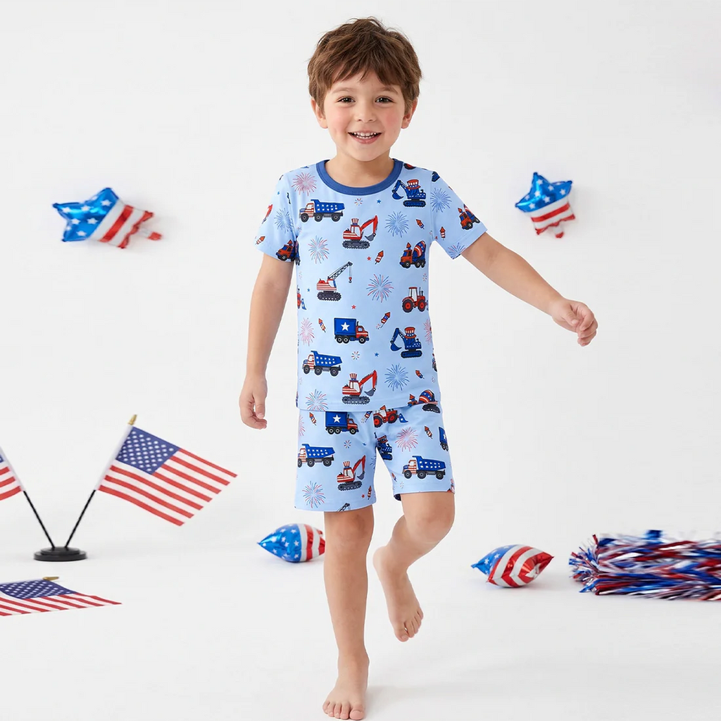 4th of July Trucks Bamboo Shorts & Tee Set