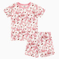 Pink Bow Bamboo Shorts & Tee Set